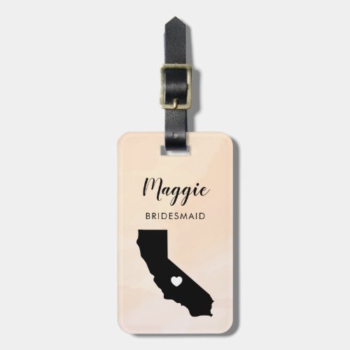 California Map Luggage Tag Wedding Party Welcome Luggage Tag