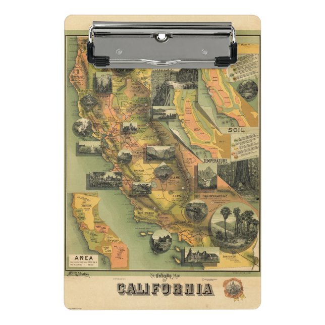 California Map Mini Clipboard (Front)