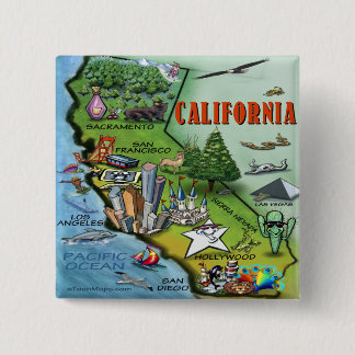 California Map Pinback Button