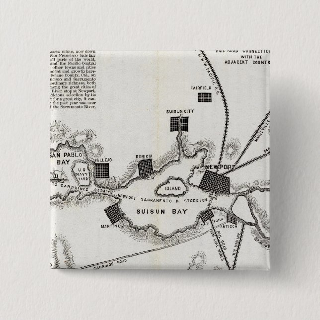 California Map Pinback Button (Front)