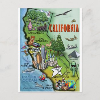 California Map Postcard by FunGraphix at Zazzle