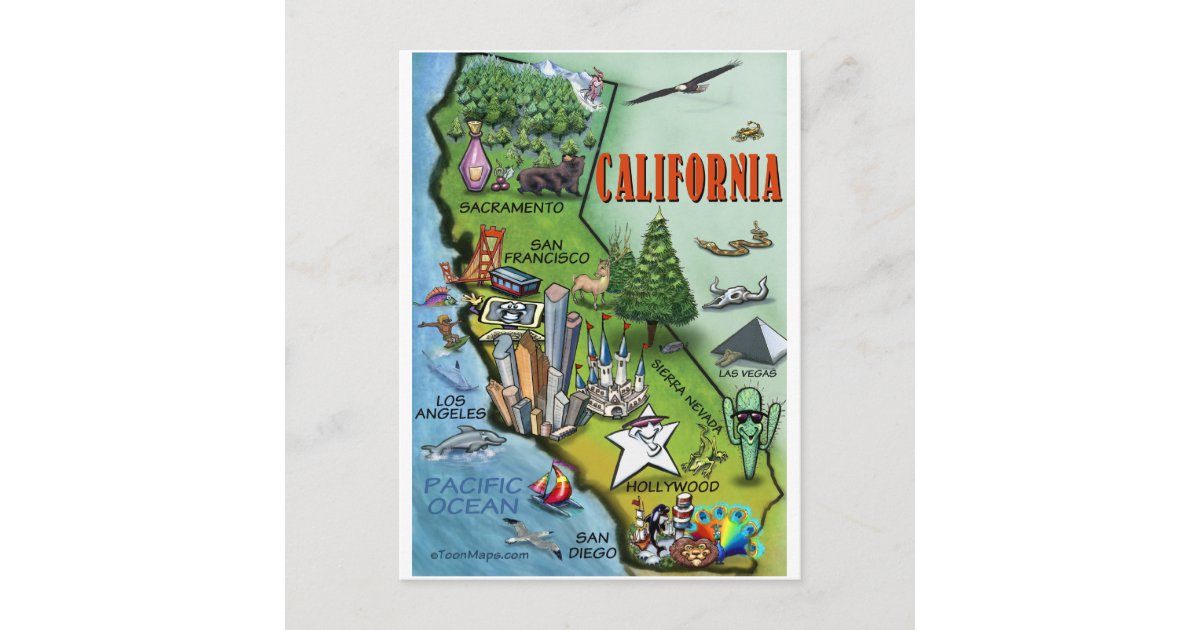 California Map Postcard | Zazzle