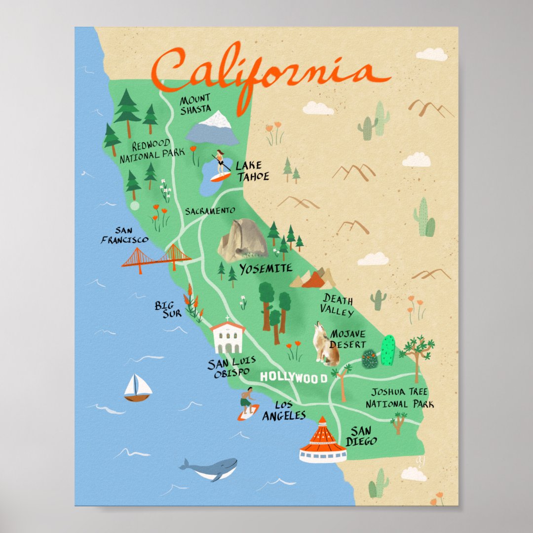 California Map Poster from Zazzle