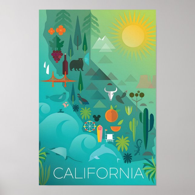 California Map Print (Front)