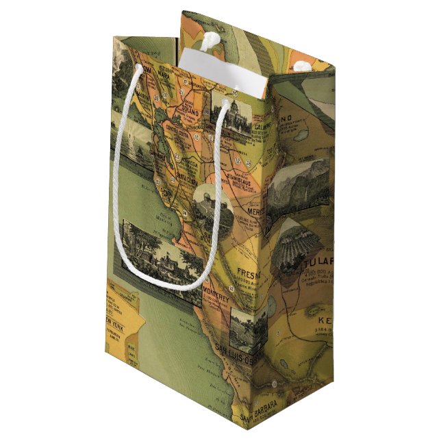 California Map Small Gift Bag (Back Angled)