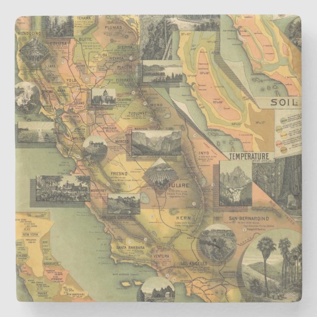 California Map Stone Coaster (Front)