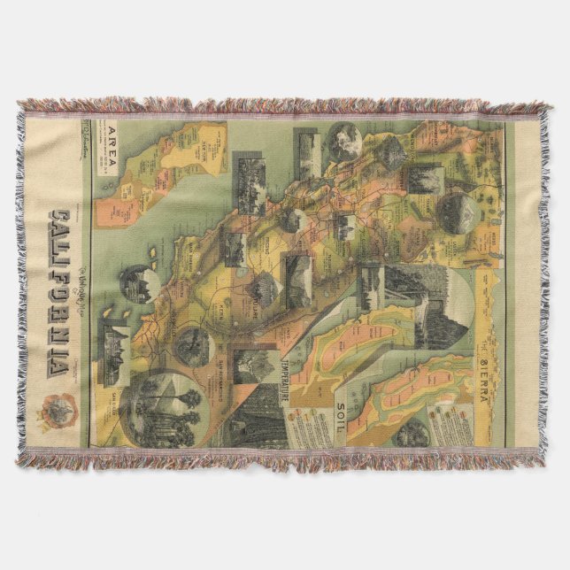 California Map Throw Blanket (Front)
