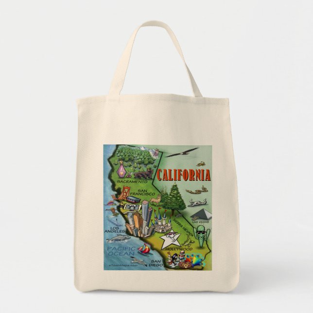 California Map Tote Bag (Front)