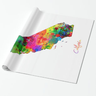 California Map Wrapping Paper