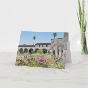 California mission greeting card, blank inside card