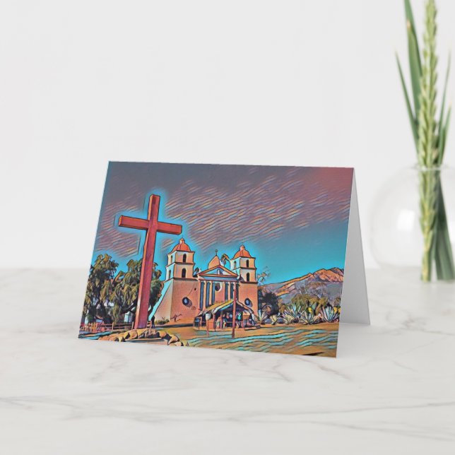 California Mission Santa Barbara Holiday Card (Front)