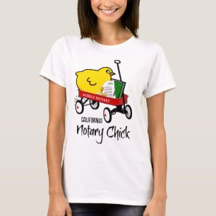 California Mobile Notary Chick Red Wagon T-Shirt