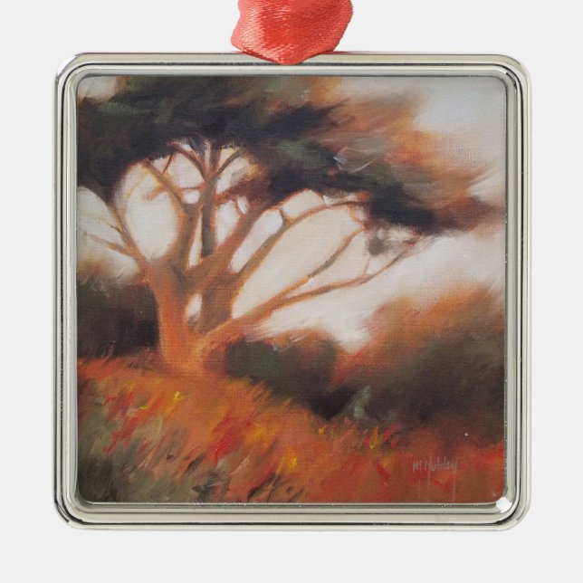 California Monterey Cypress Trees Metal Ornament (Front)