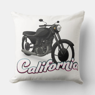 California Motorbike Throw Pillow