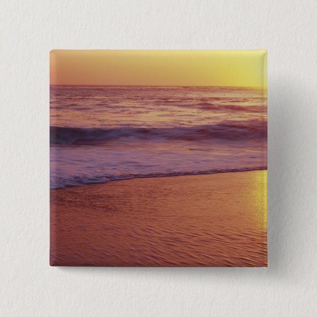 California, near Santa Cruz, View of beach at Pinback Button (Front)