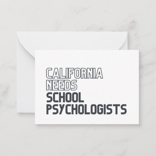 California Need School Psychologists Note Cards
