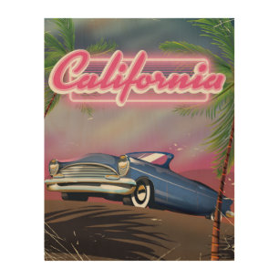 California neon retro travel poster
