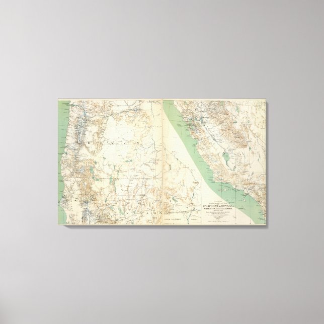 California, Nevada, Oregon Canvas Print (Front)