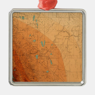 California, Nevada showing intensity Metal Ornament