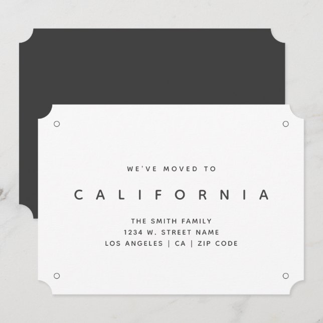 California New Home We've Moved  Announcement (Front/Back)