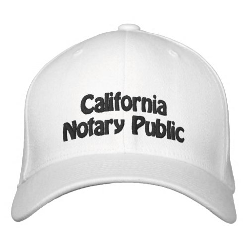 California Notary Public Black Thread Embroidered Baseball Cap