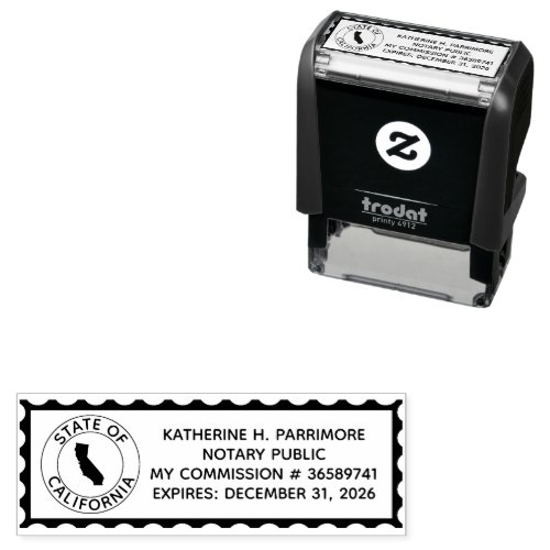 California Notary Public Self Inking Rubber Stamp