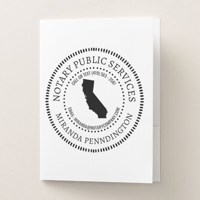 California Notary Services Pocket Folder (Front)