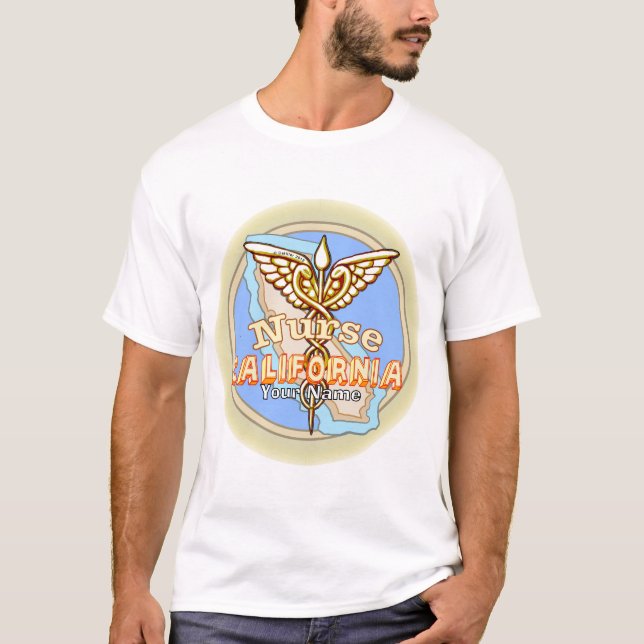 California Nurse Caduceus T-Shirt (Front)