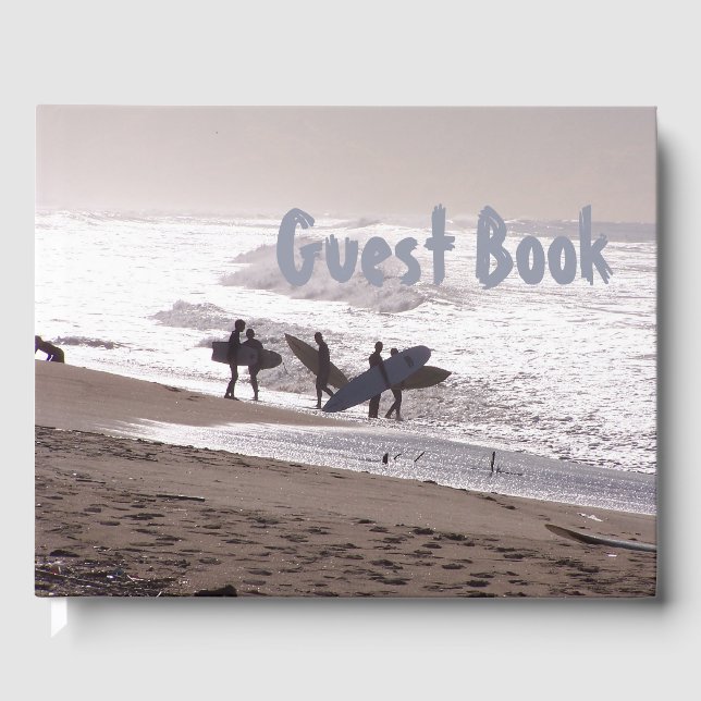 California Ocean Waves Beach Surfers Guest Book (Front)
