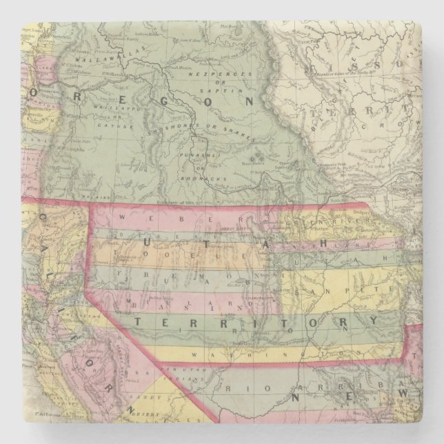 California, Oregon, Utah, New Mexico 2 Stone Coaster (Front)