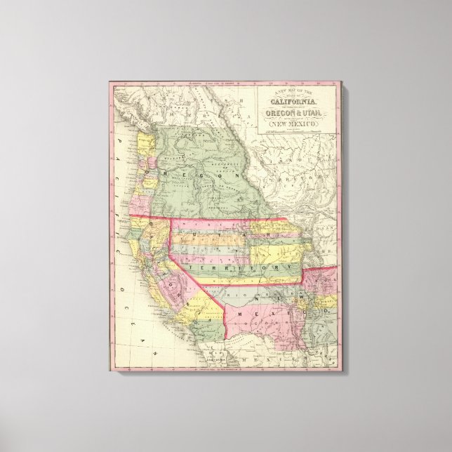 California, Oregon, Utah, New Mexico 3 Canvas Print (Front)