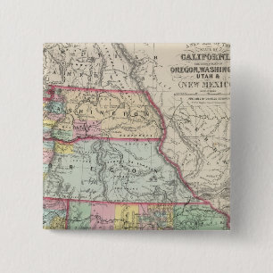 California, Oregon, Washington, Utah, New Mexico 4 Pinback Button