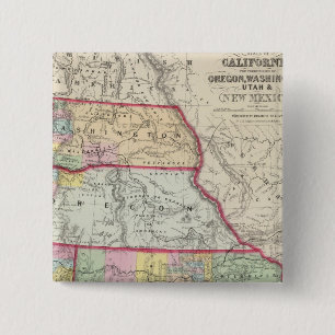 California, Oregon, Washington, Utah, New Mexico Pinback Button