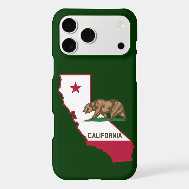 California Outline and Flag iPhone Case (Back)