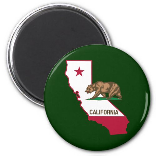 California Outline and Flag Magnet