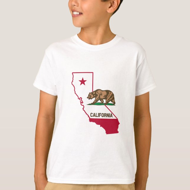 California outline and flag T-Shirt (Front)