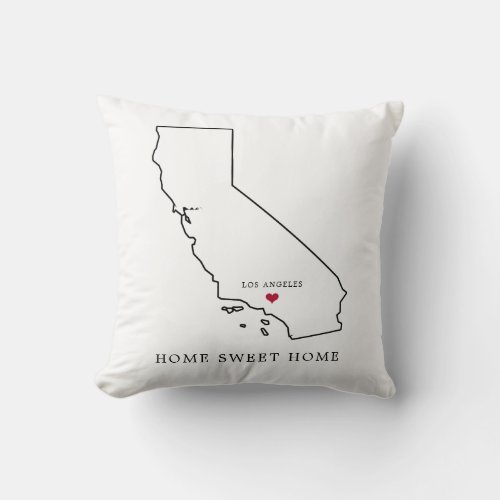California Outline _ Custom City Throw Pillow
