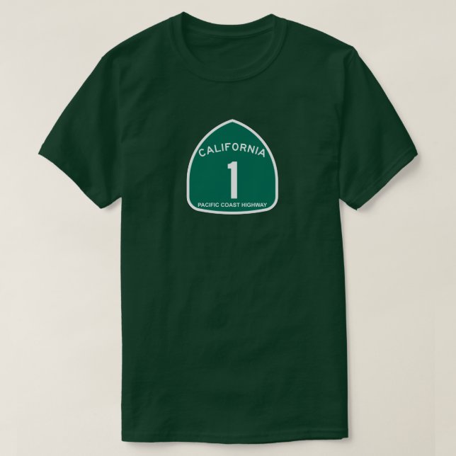 CALIFORNIA PACIFIC COAST HIGHWAY 1 T-SHIRT (Design Front)