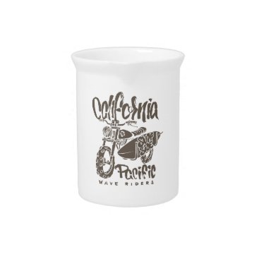 California Pacific Wave Riders Surf Side T-shirts Beverage Pitcher California Pacific Wave Riders Surf Side T-shirts Beverage Pitcher