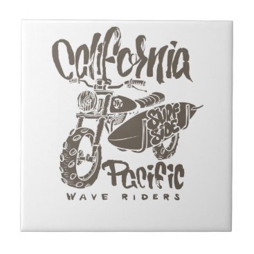 California Pacific Wave Riders Surf Side T-shirts Ceramic Tile California Pacific Wave Riders Surf Side T-shirts Ceramic Tile