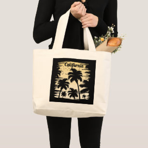 California Palm Tree Large Tote Bag