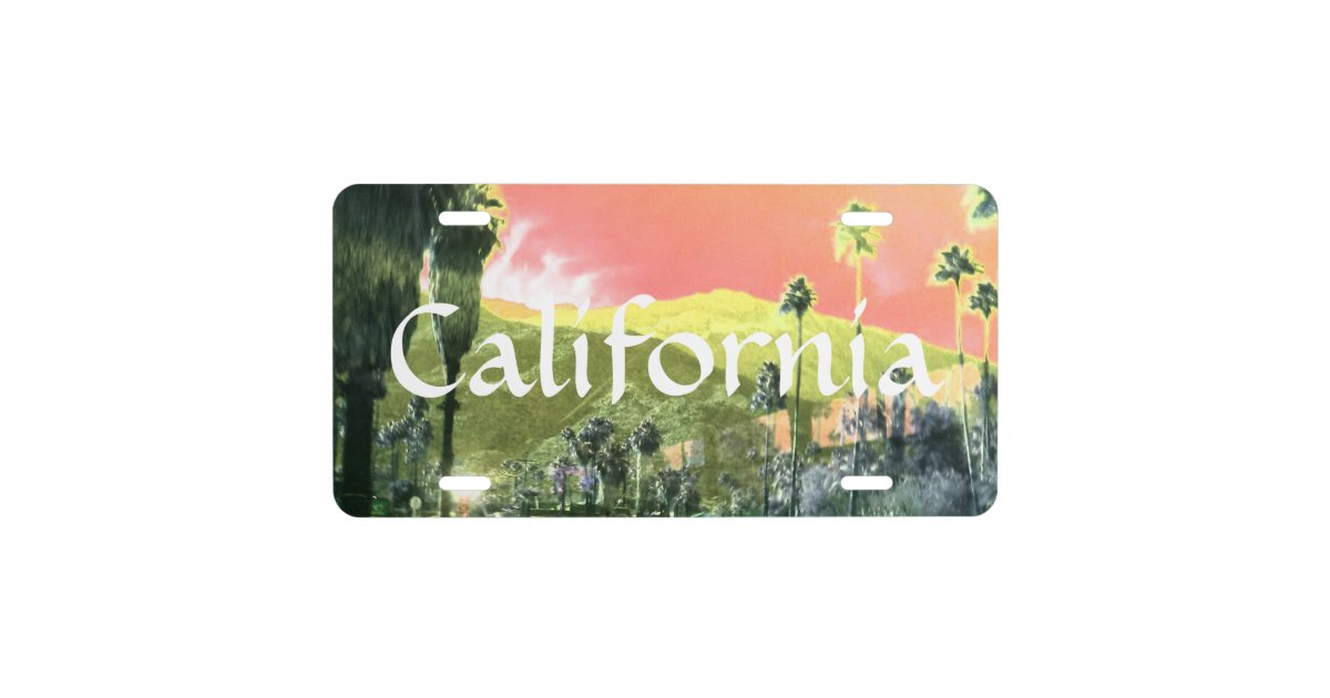 California Palm Trees Aluminum License Plate