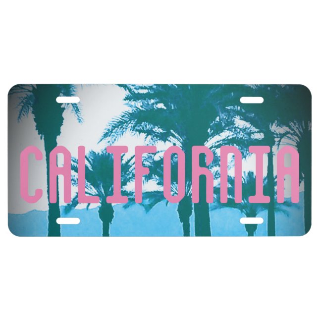 California Palm Trees Aluminum License Plate (Front)