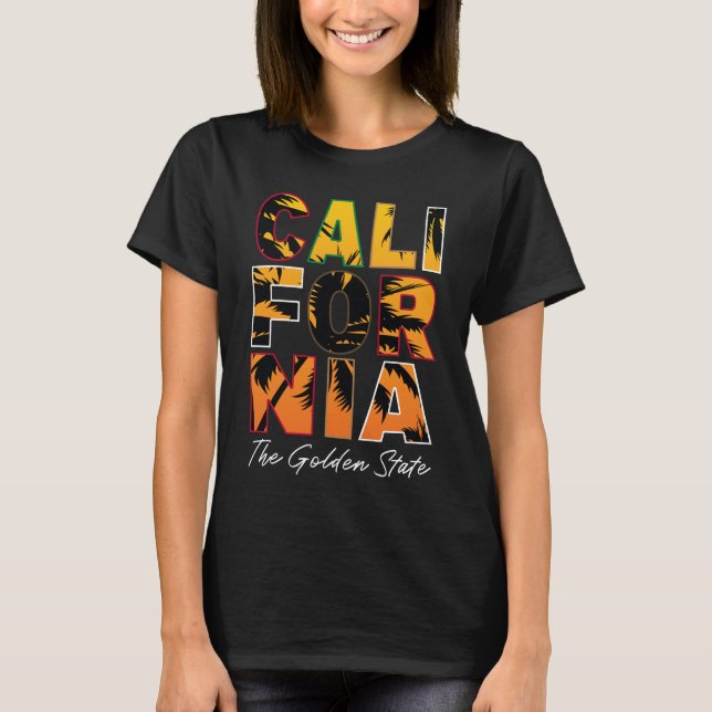 California Palm Trees Filled Letters T-Shirt (Front)