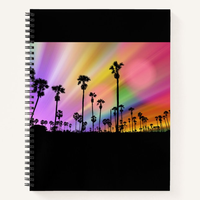 California Palms & Colorful Sky Notebook (Front)