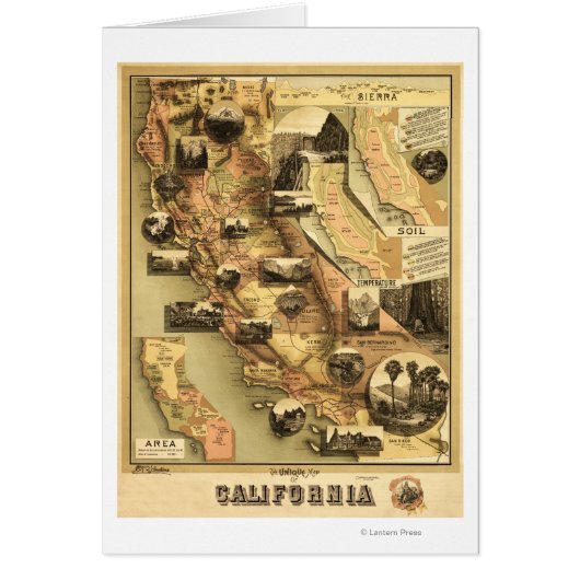 California Panoramic Map Cards (Front)