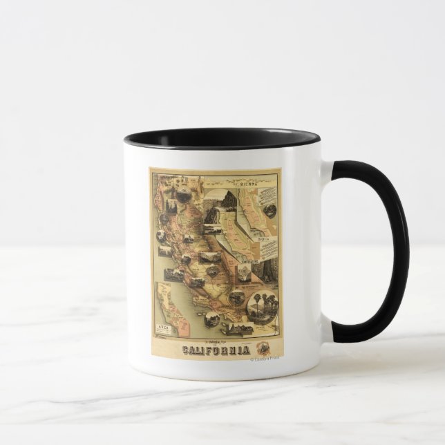 California Panoramic Map Mug (Right)