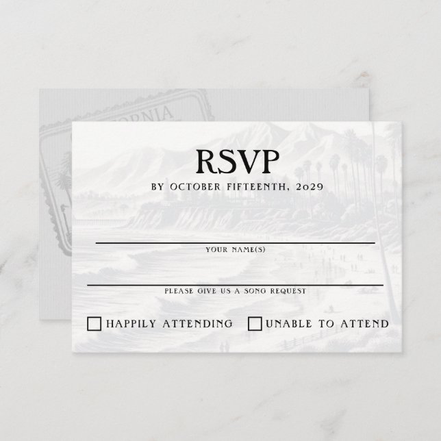 California Passport RSVP Card (Front/Back)