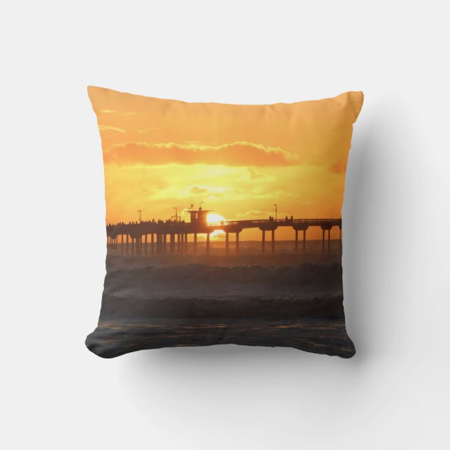 California Peer at Sunset Throw Pillow (Front)