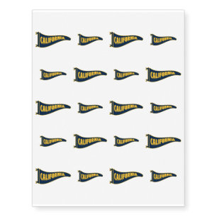 California Pennant Cal Berkeley Temporary Tattoos